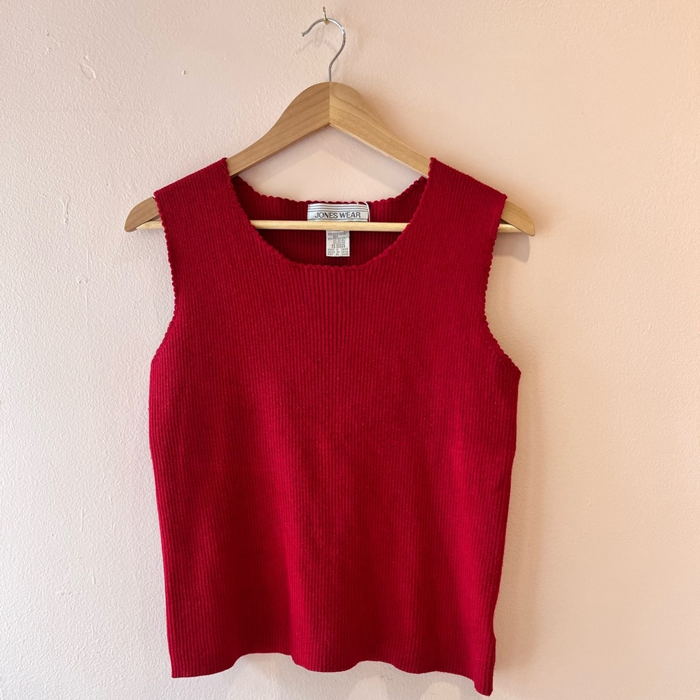 Vintage Red Knit Tank Top